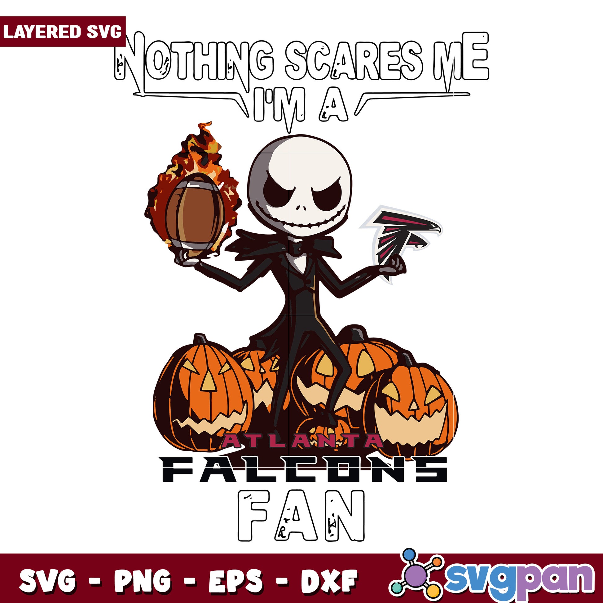 Nothing scares me I'm a Falcons fan svg, nfl teams svg, halloween design svg