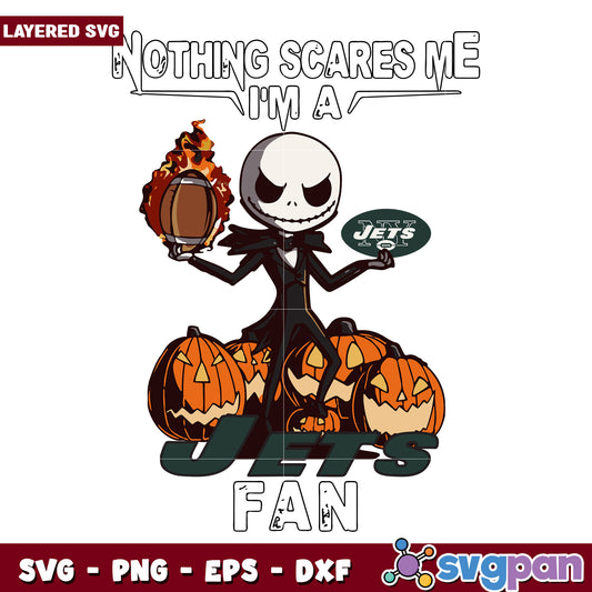 Nothing scares me I'm a Jets fan svg, nfl teams svg, halloween design svg