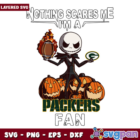 Nothing scares me I'm a Packers fan svg, nfl teams svg, halloween design svg