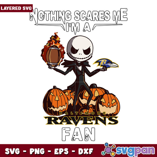Nothing scares me I'm a Ravens fan svg , nfl teams svg, halloween design svg