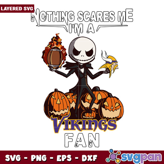 Nothing scares me I'm a Vikings fan svg, nfl teams svg, halloween design svg