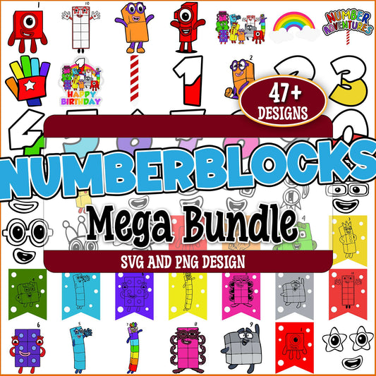 Numberblocks birthday svg bundle