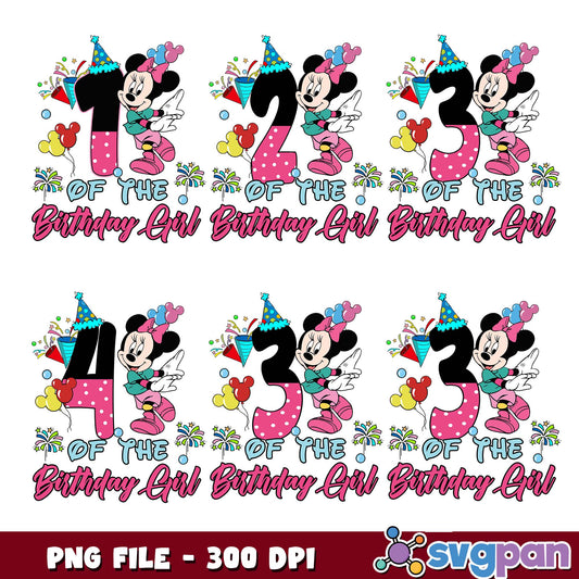 Numbers of the birthday girl png bundle
