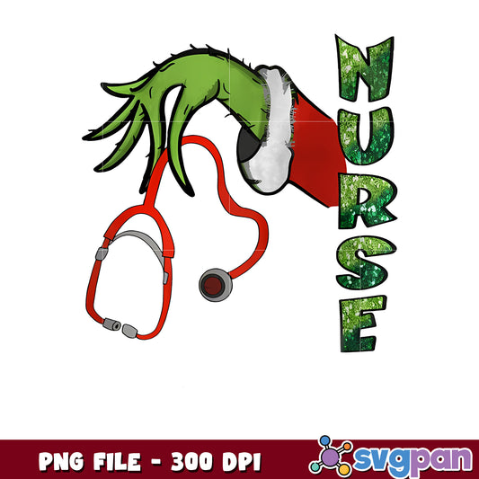 Nurse Stethoscope grinch png, grinch memes png, grinchmas png
