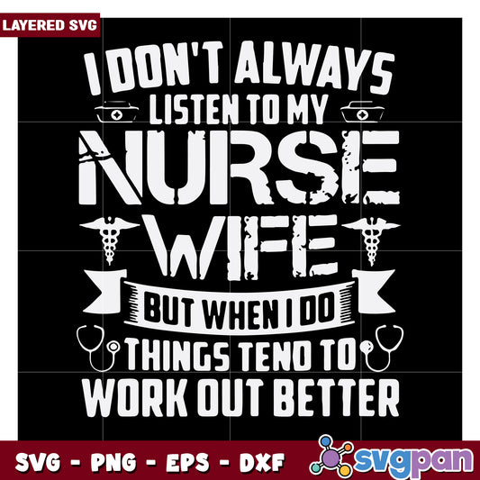 Nurse Wife SVG Design, Perfect for Gifts and Crafts Projects