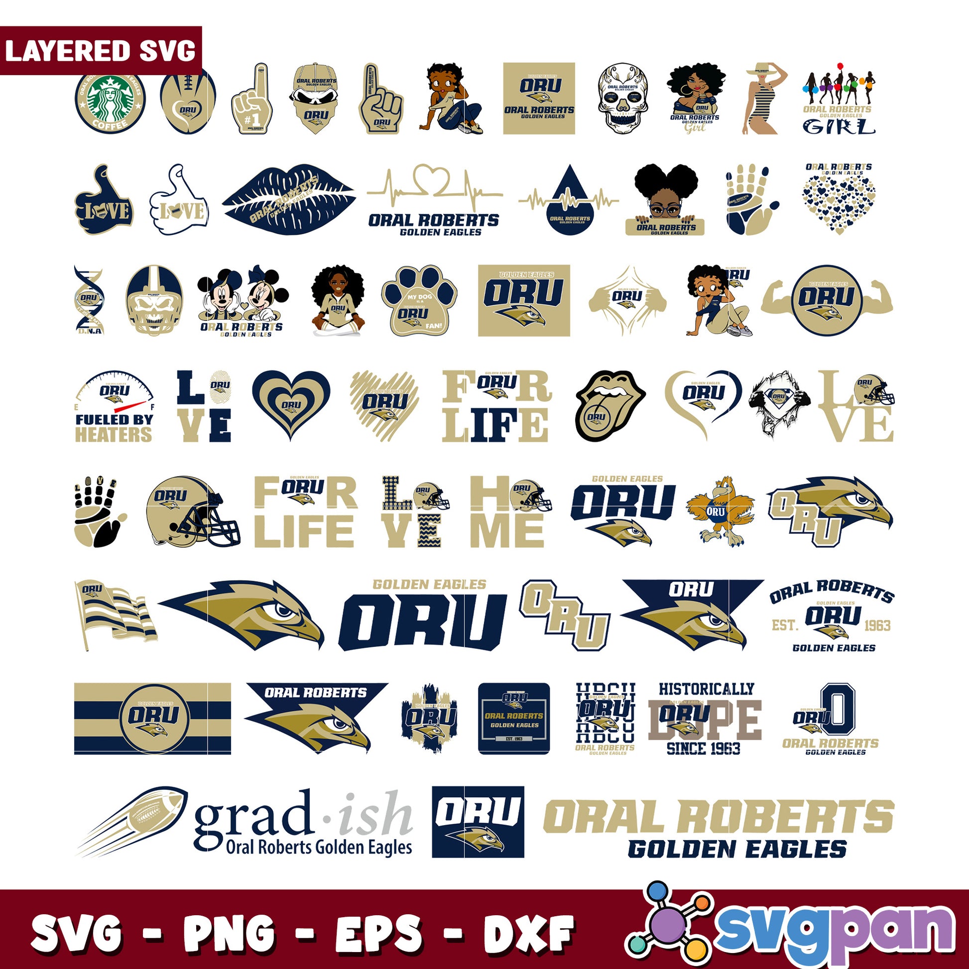ORU Golden Eagles SVG Bundle