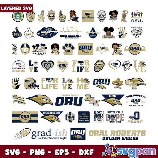 ORU Golden Eagles SVG Bundle