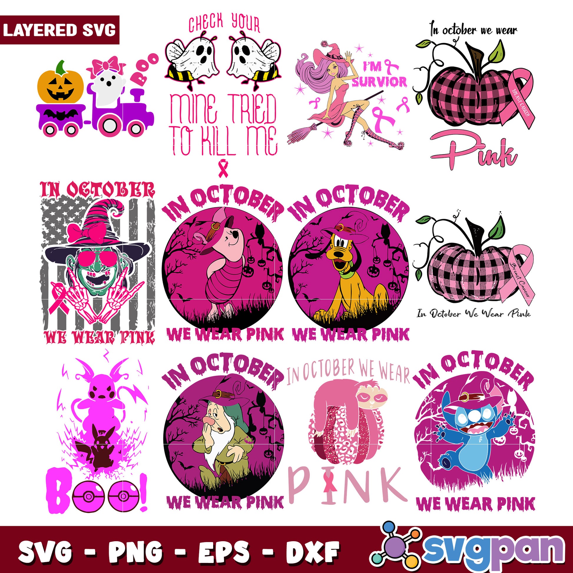 October Breast Cancer Awareness SVG Bundle