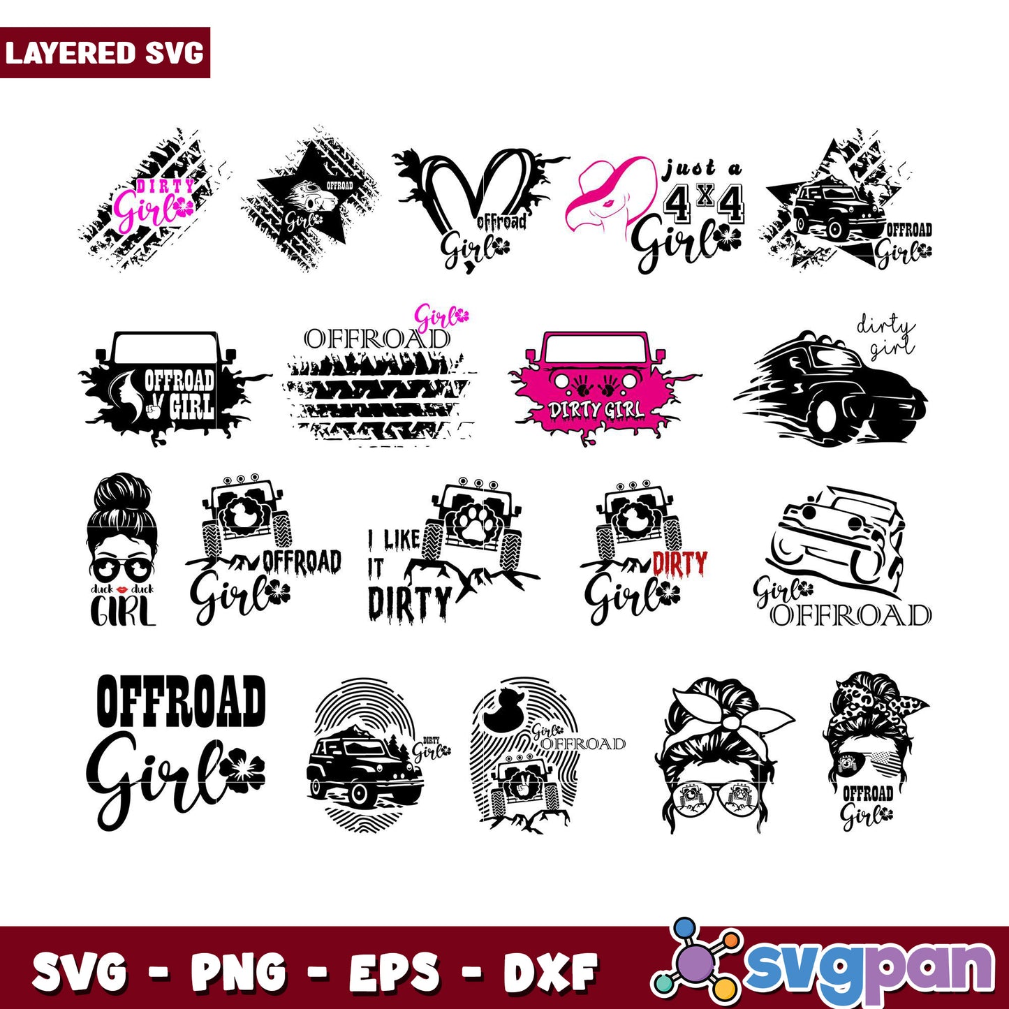 Offroad Girl SVG Bundle 15 Designs