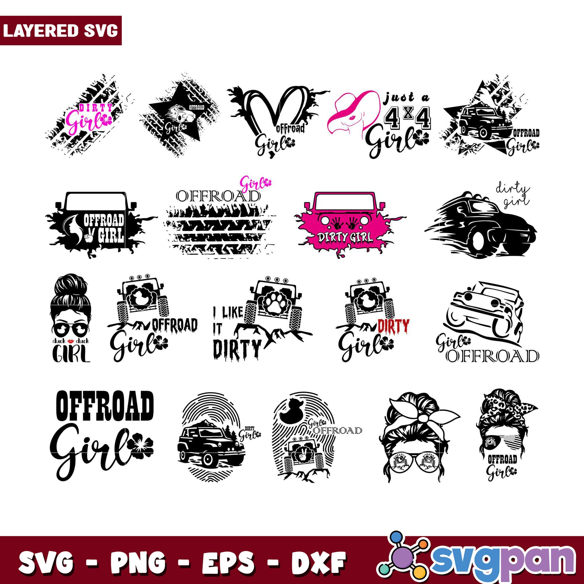 Offroad Girl SVG Bundle 15 Designs
