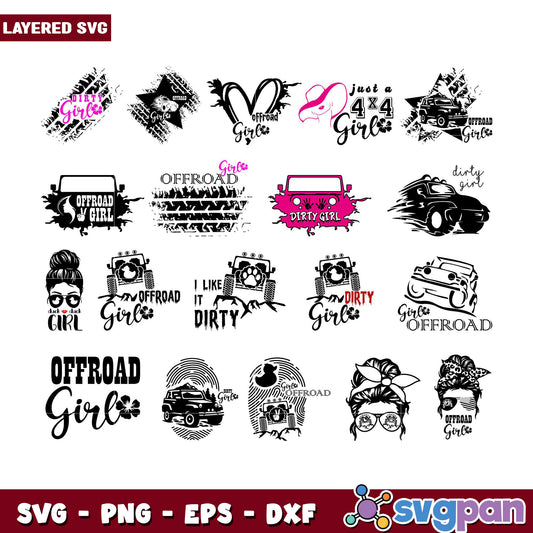 Offroad Girl SVG Bundle 15 Designs