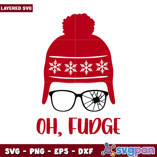 Oh Fudge Red Hat SVG Design, Perfect for Holiday Projects