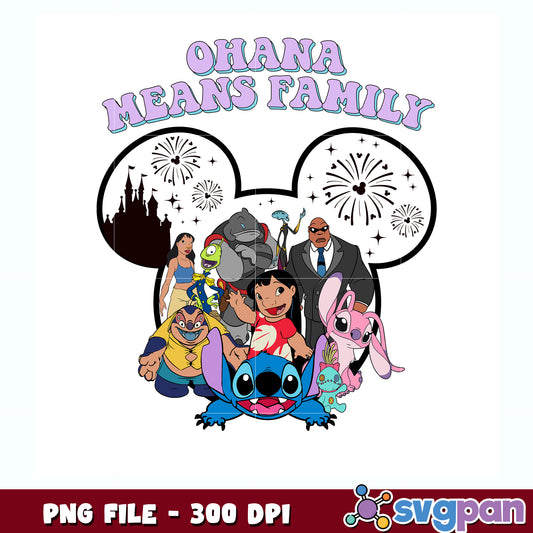 Ohana means family png,  lilo and stitch png , cartoon png