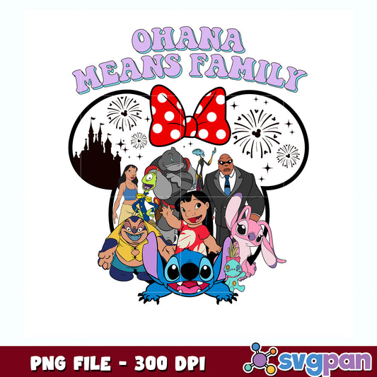 Ohana means family png,  lilo and stitch png , disney charaters png
