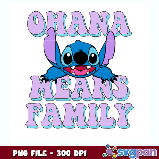 Ohana means family stitch head png, family png, lilo and stitch png