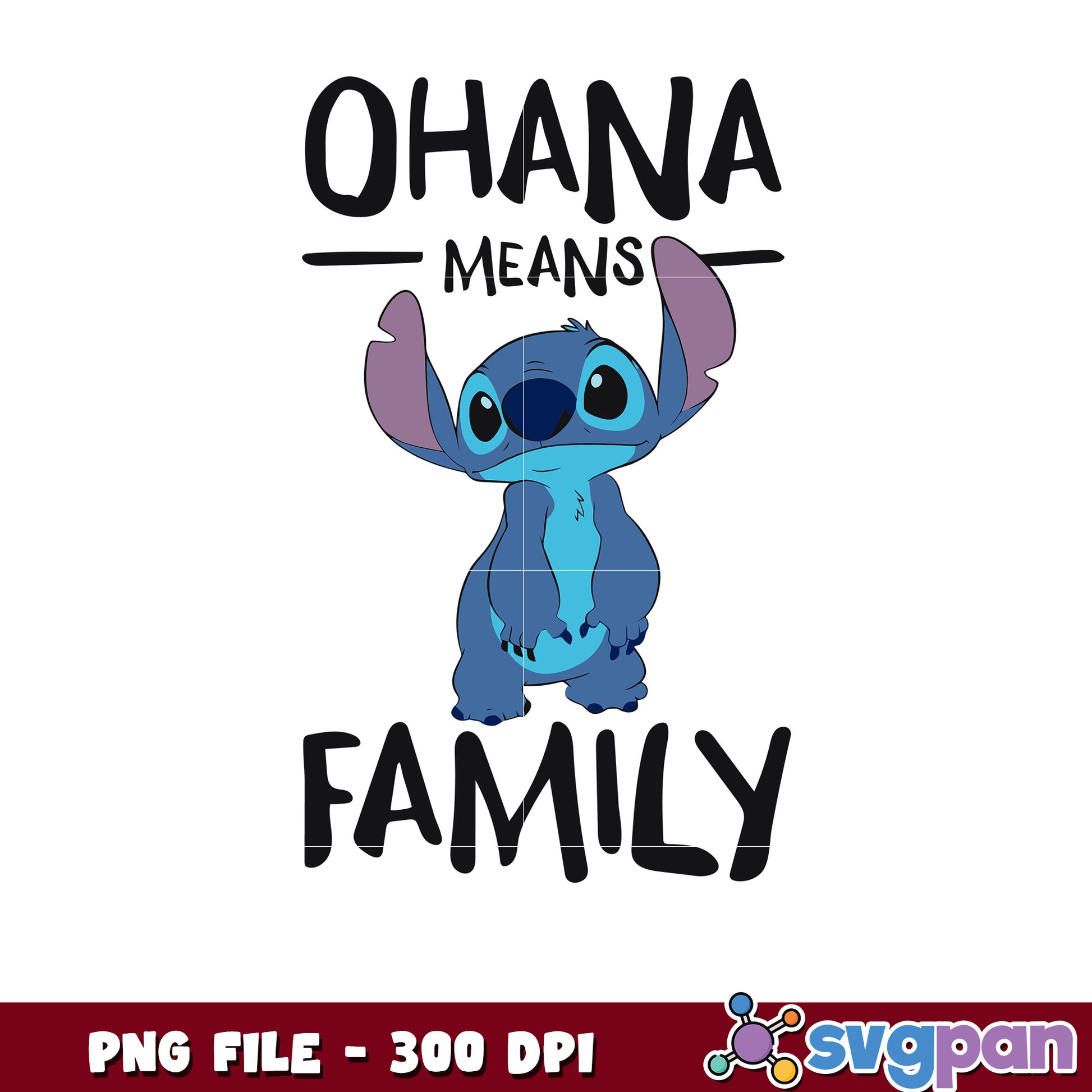 Ohana means family stitch png, disney png, disney channel png
