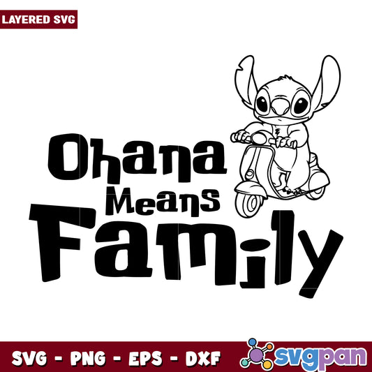 Ohana means family stitch svg, cute stitch svg, lilo and stitch movie svg