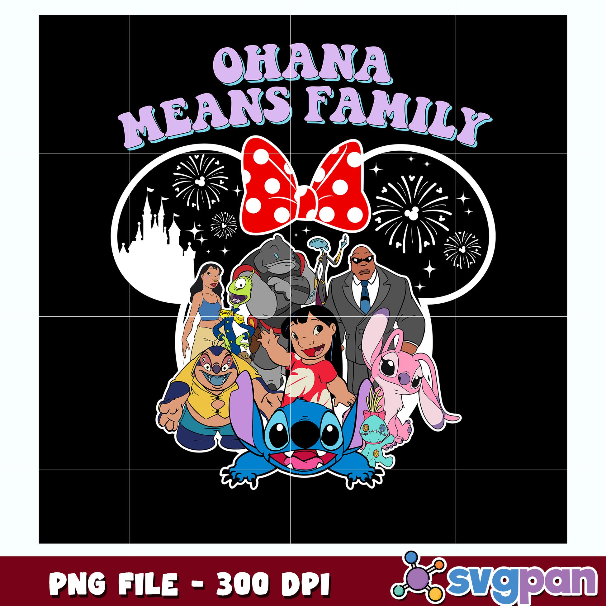 Ohana means family svg, disney png, lilo and stitch png