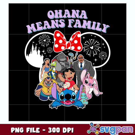 Ohana means family svg, disney png, lilo and stitch png