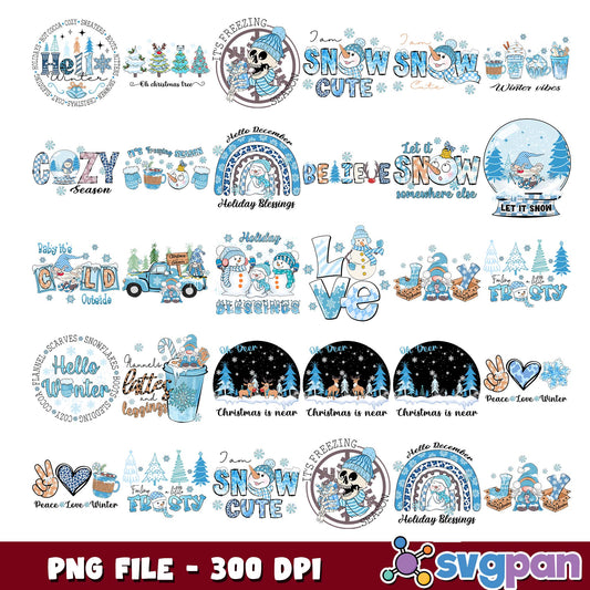Oh dear christmas is near png bundle