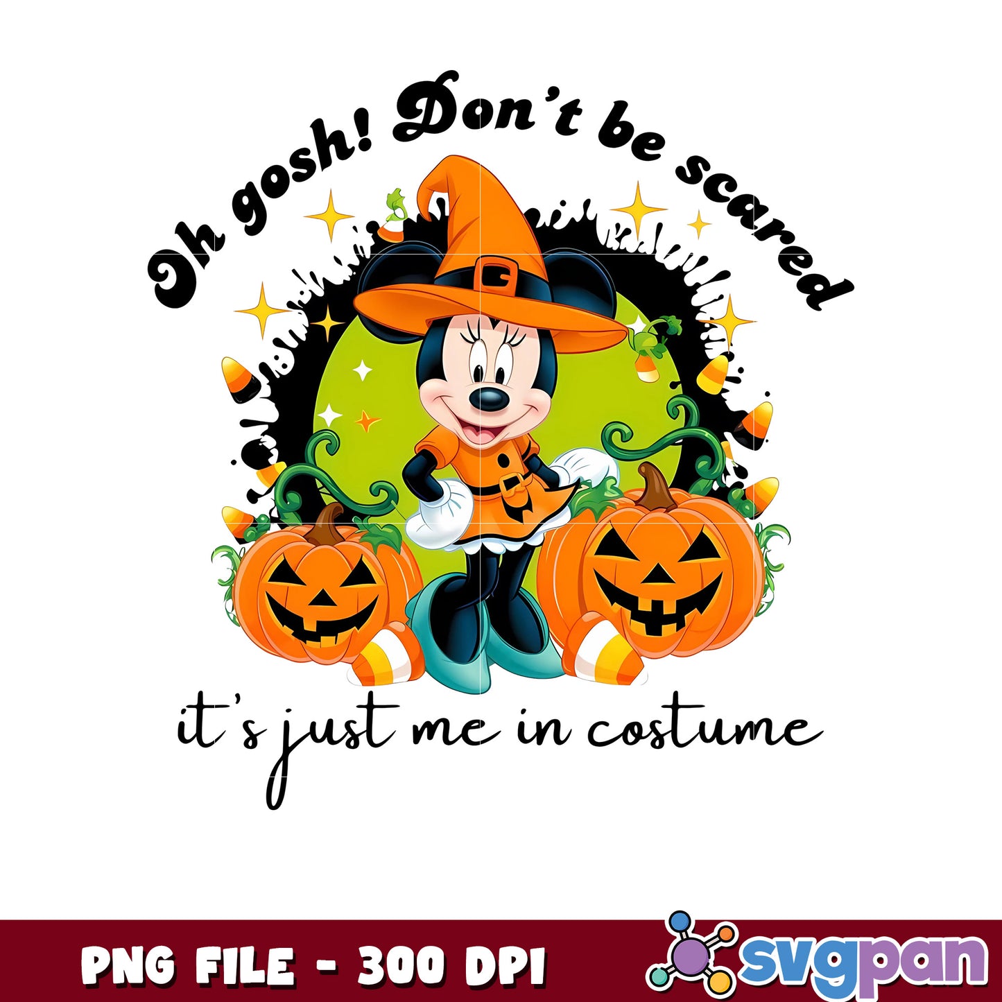 Oh gosh dont be scared png, spooky halloween png, happy halloween png