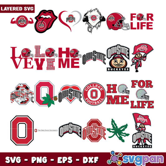 Ohio State Bundle SVG Layered Files