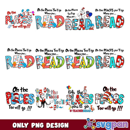 Oh the Places Youll Go PNG Bundle for Readers
