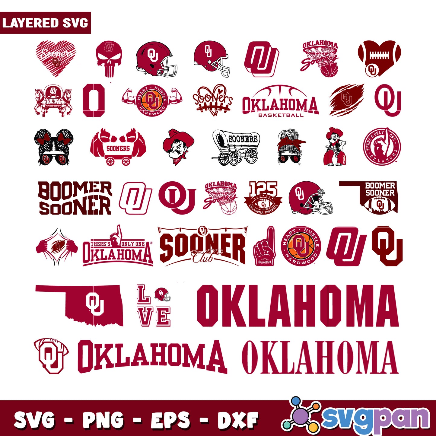 Oklahoma Sooners Bundle SVG Designs for Fans