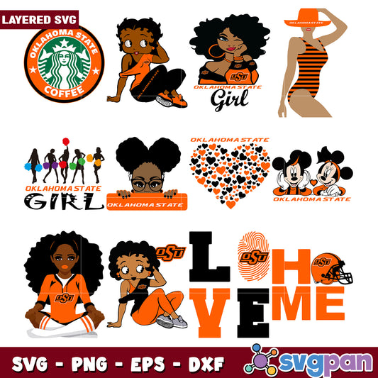 Oklahoma State SVG Bundle Girl Power Designs