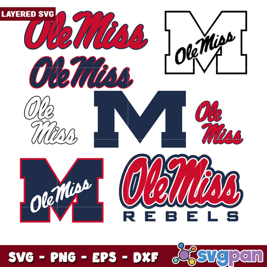 Ole Miss SVG Bundle Layered Designs