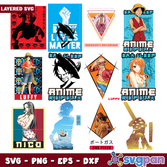 One Piece Anime SVG Bundle