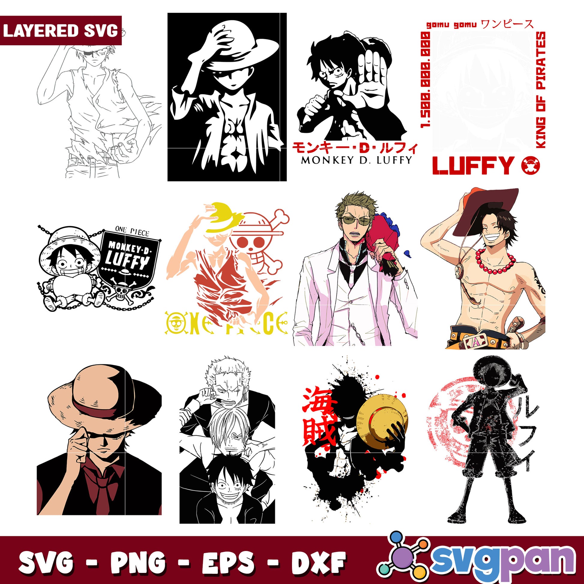 One Piece Bundle SVG Designs for Fans and Crafters