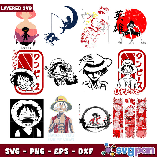 One Piece Luffy SVG Bundle