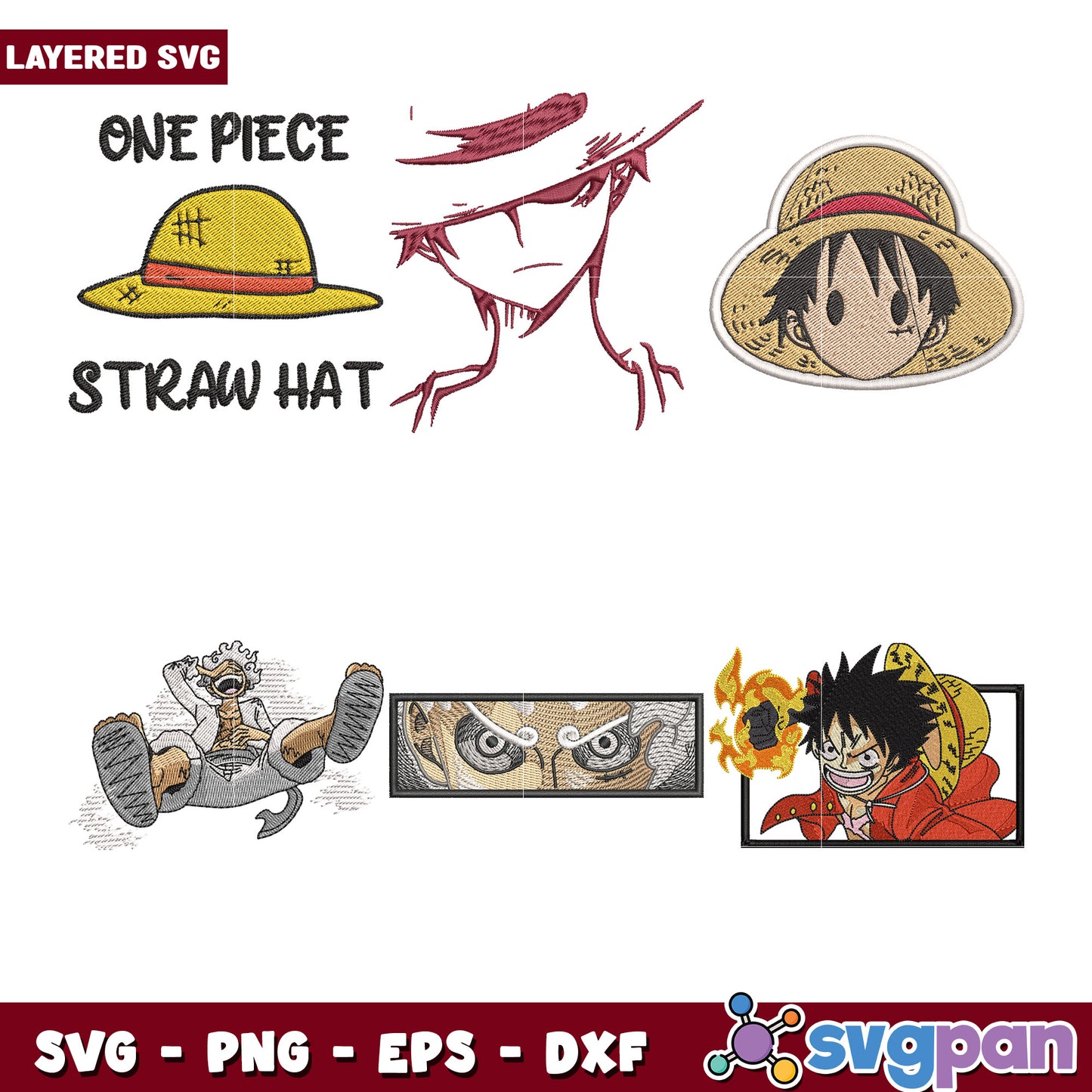 One Piece Straw Hat SVG Bundle