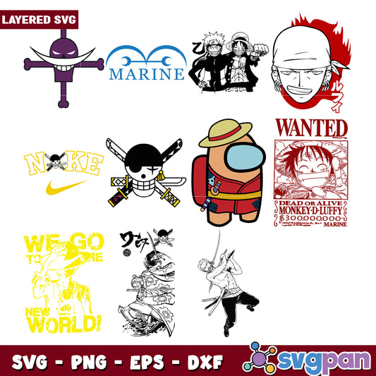One Piece and Among Us SVG Bundle for Creatives