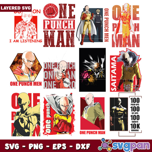 One Punch Man SVG Bundle for Crafting Projects
