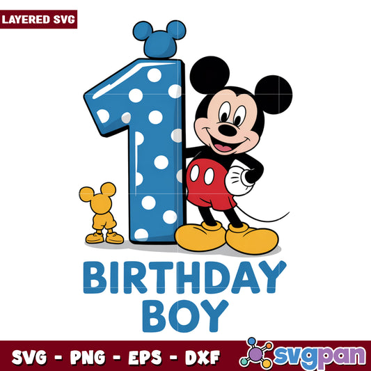 One birthday boy mickey png, disney characters png, mickey mouse png