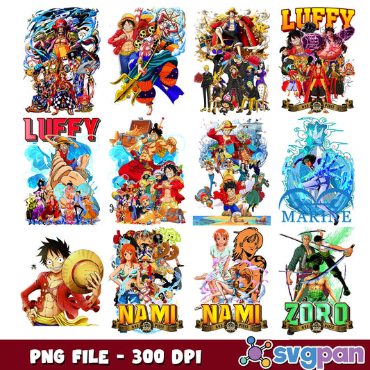 One piece characters design png bundle