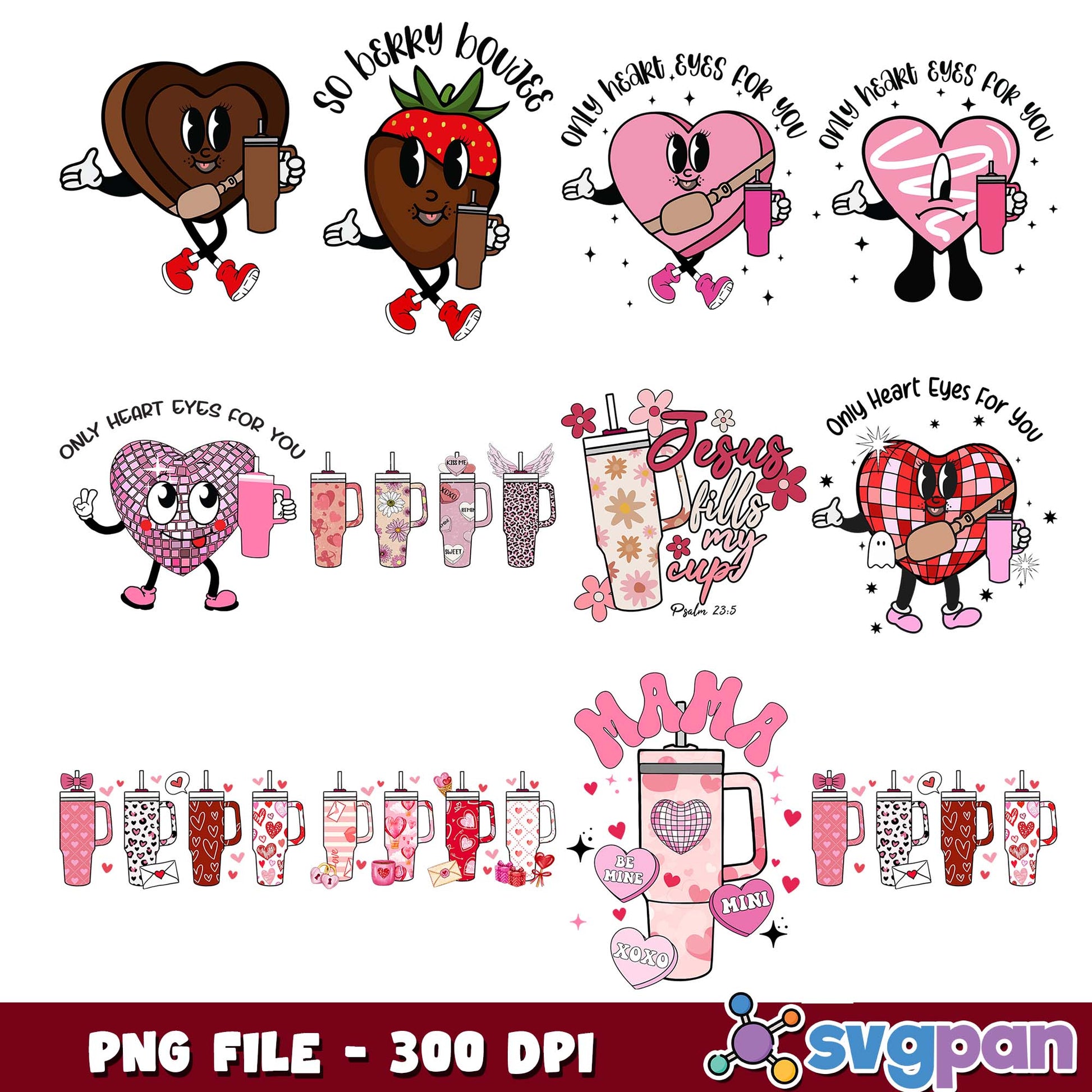 Only heart eyes for you png bundle