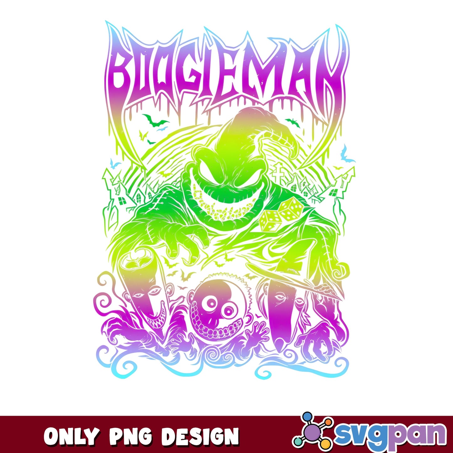 Oogie Boogie Halloween PNG, Boogieman Nightmare Christmas PNG, Horror PNG
