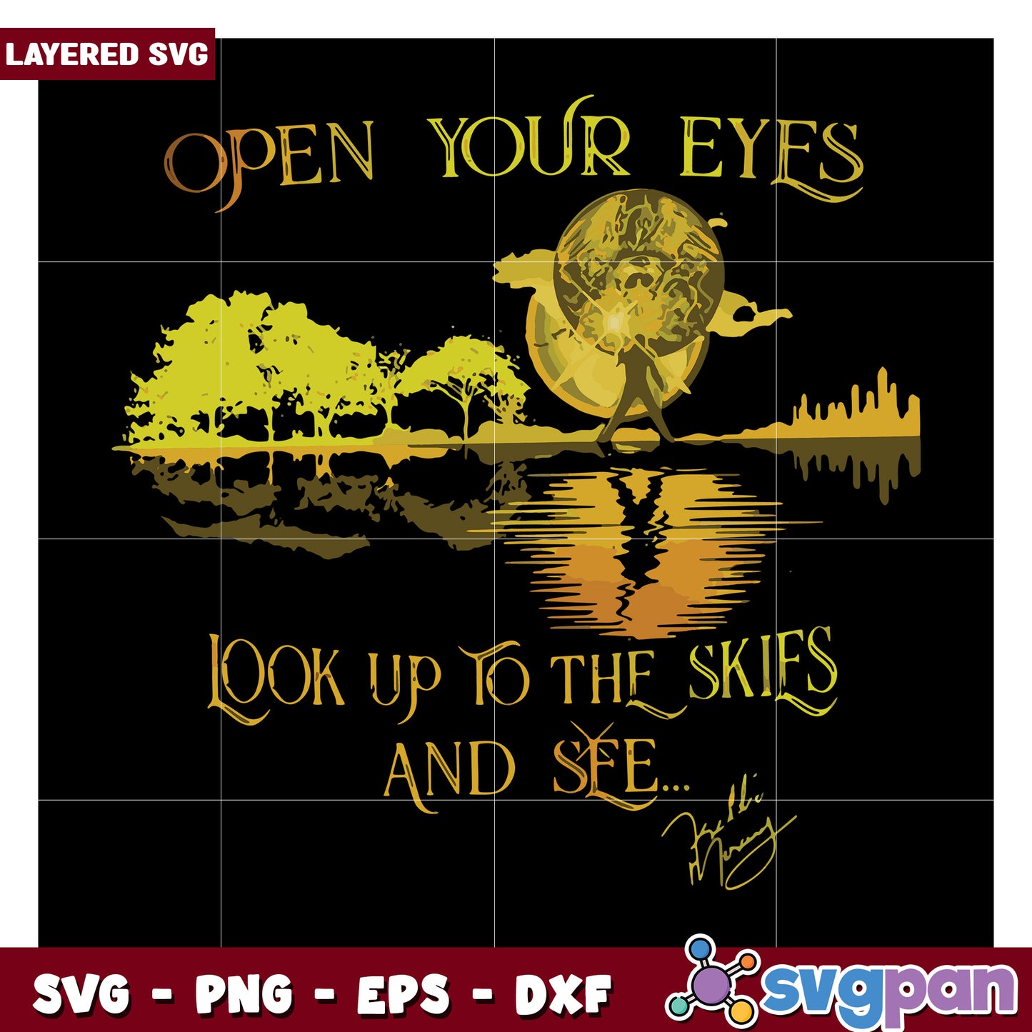 Open Your Eyes Art Design, Look Up to the Skies and See SVG