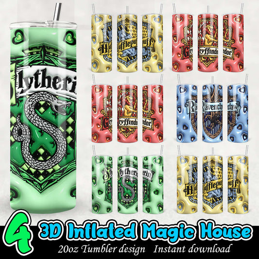 Option 1 (Focus on design) 20oz Tumbler Design 3D Inflated Magic House PNG