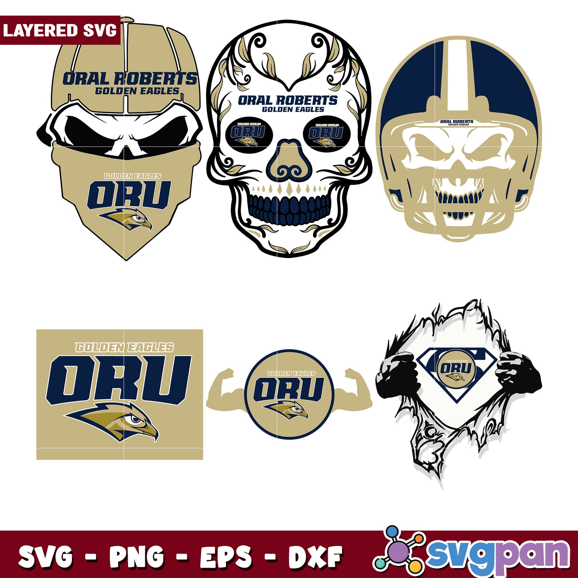 Oral Roberts Golden Eagles SVG Bundle for Crafts