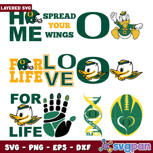Oregon Ducks SVG Bundle Layered Files