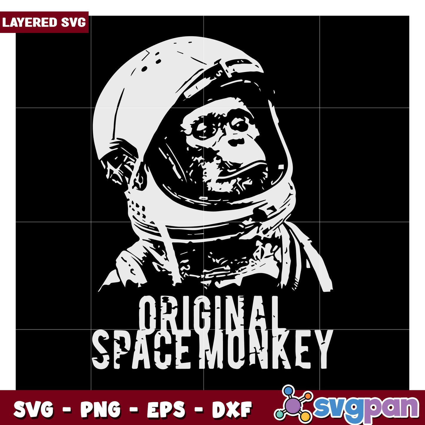 Original Space Monkey SVG Design for Creative Projects, Perfect for T-Shirts and Crafts