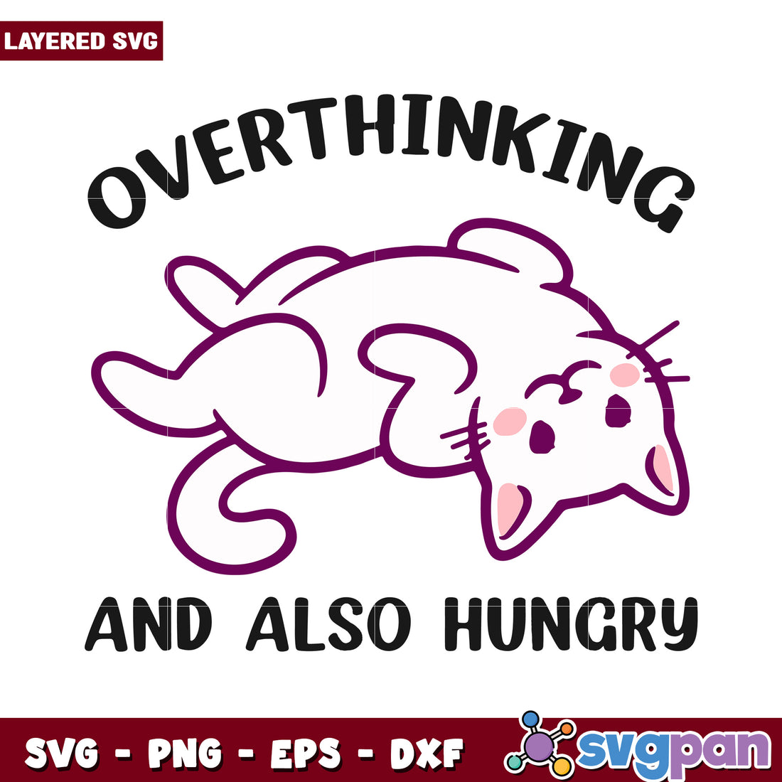 Overthinking Cat SVG Design, Perfect for Creative Projects – svgpan