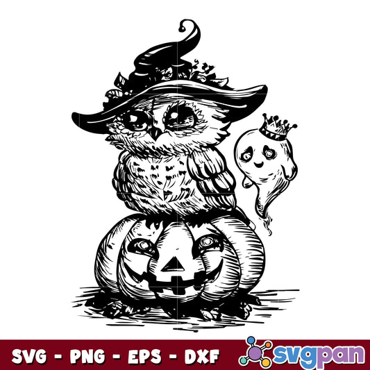 Owl Boo Pumpkin Halloween svg