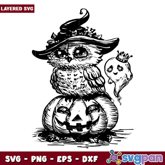 Owl boo pumpkin halloween svg, halloween horror nights svg, spirit halloween svg
