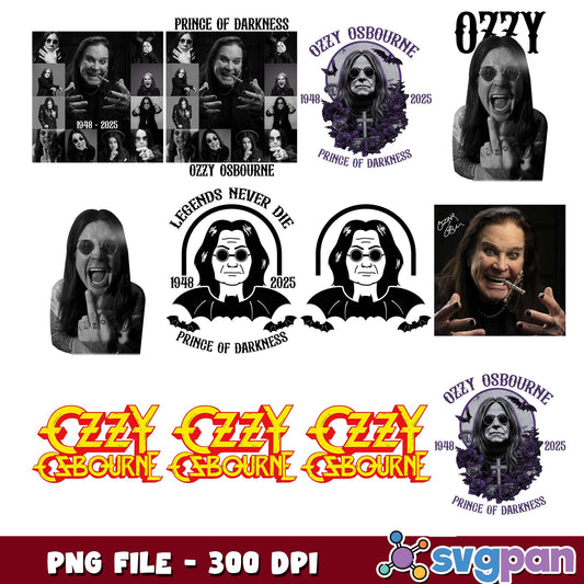 Ozzy osbourne design png bundle
