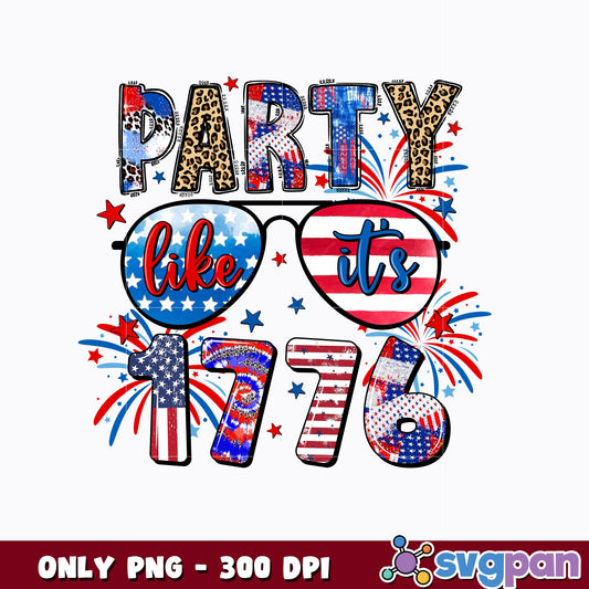  Party Like Its 1776 Png, Glasses American png  